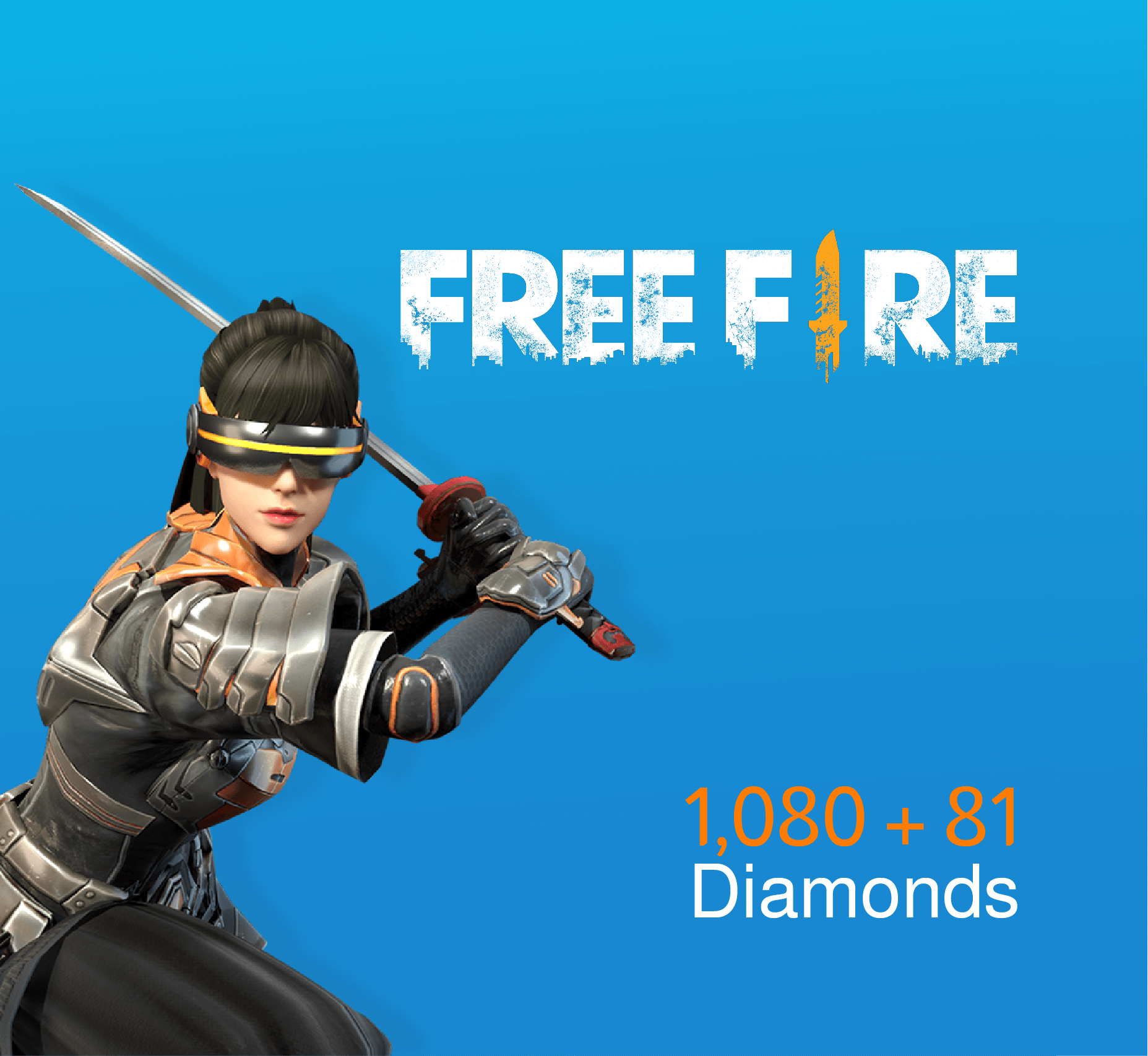 Free Fire Pins 1080 + 81 Diamonds (TopUp)